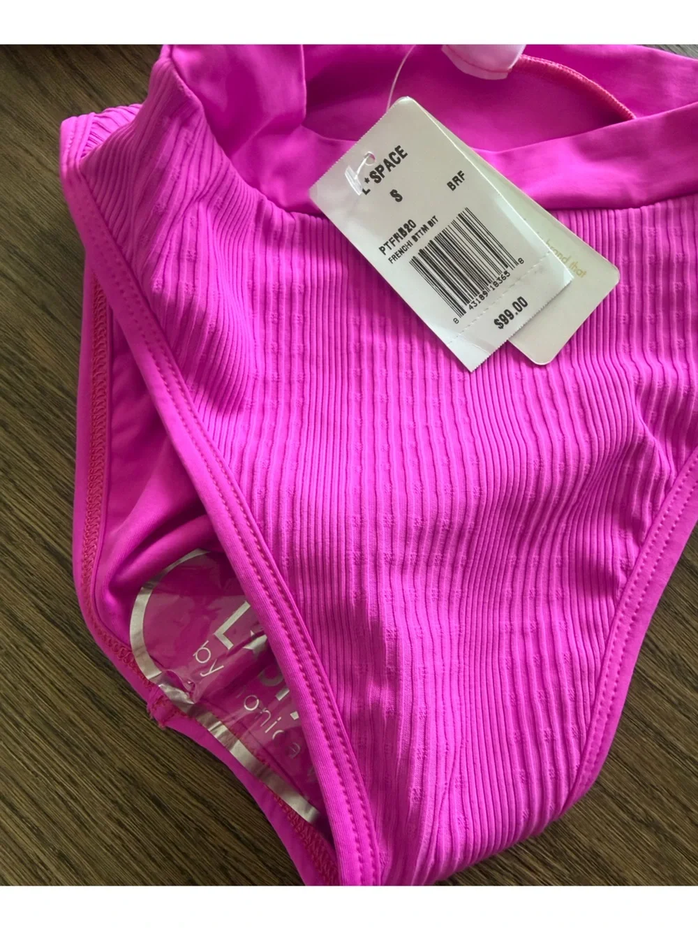 L-Soace Hot Pink Ribbed Two-Piece Bikini Swim Set - Small